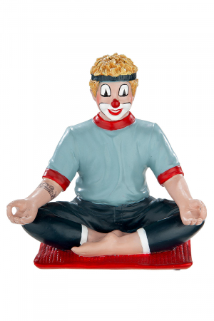 Clovni - Figurina clovn, rasina, multicolor, 10x10x6.5 cm