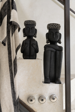 Tribal - Figurina, Compozit, Negru, 16x15x33.5
