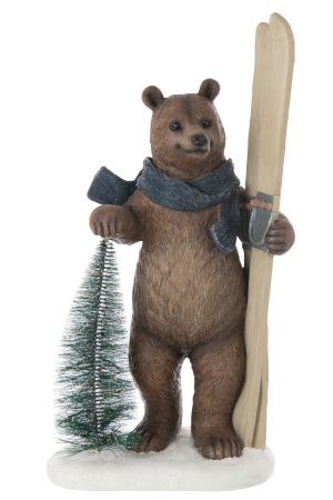 SALE % - Figurina, Copac cu LED-uri, urs/ schi, multicolora