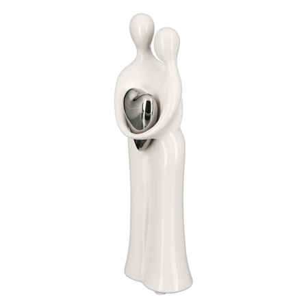 Figurina Couple, ceramica, alb/argintiu, 25 cm [1]