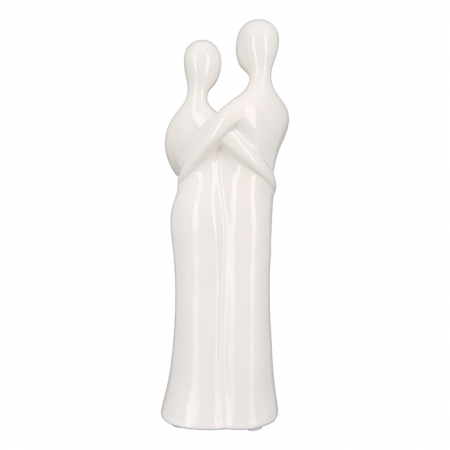 Figurina Couple, ceramica, alb/argintiu, 25 cm [2]