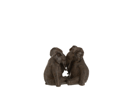 SALE % - Figurina Couple Elephant, Rasina, Maro, 24x24x19.5 cm