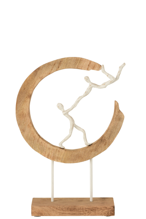 Dragobete - Figurina Couple Flying, Lemn, Natural, 33x10x48 cm