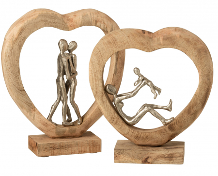Figurina Couple, Lemn, Natural, 29x9x35 cm [1]