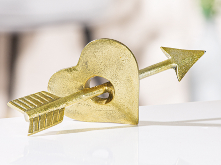 SALE % - Figurina Cupid, aluminiu, auriu, 25.5x10x12 cm
