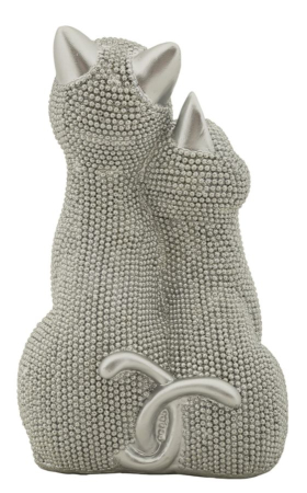 Figurina, Cuplu de pisici sclipitoare 13x10x21 cm [1]