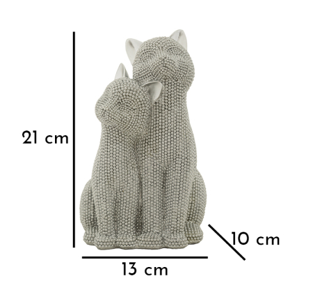Figurina, Cuplu de pisici sclipitoare 13x10x21 cm [5]