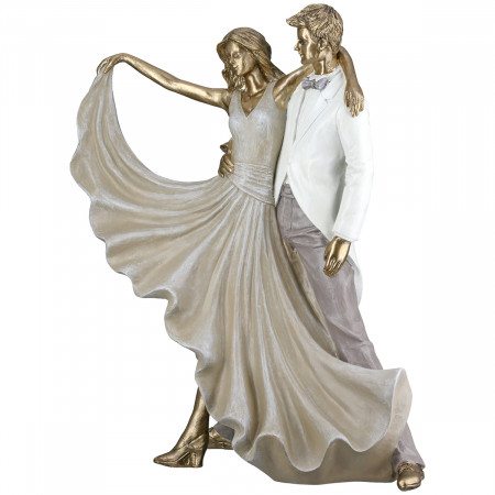 SALE % - Figurină, Dansatoare, Rășină sintetică, aurie, PU 1, L. 11 cm, L. 27 cm, H 30 cm