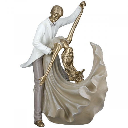 SALE % - Figurină, Dansatoare, Rășină sintetică, aurie, PU 1, L. 14 cm, L. 29 cm, H 28 cm