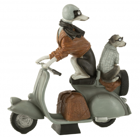 SALE % - Figurina Dogs On Scooter, Rasina, Maro, 31x15x32 cm