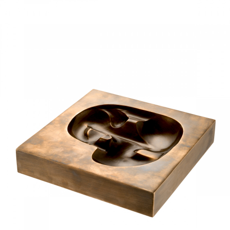 SALE % - Figurină Dragone, finisaj din alamă cu aspect vintage , Dims: L. 20.5 | W. 20.5 | H. 4  (CM)