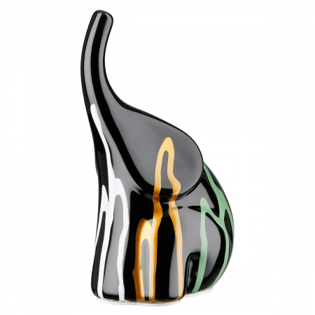 Arta sticlei - Figurină, Elefant, Scuro, Ceramica, negru, PU 3, L. 8 cm, L. 11,5 cm, H. 19 cm