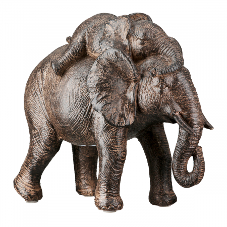 Figurină, Elefant, Tarangire, Polirășină, maro, PU 4, 2 buc. asortate, L. 9,5 cm, L. 17,5 cm, H. 19,5 cm [1]