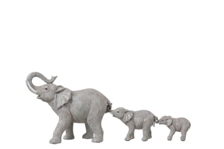 SALE % - Figurina Elephants, Rasina, Gri, 57x17.5x24 cm