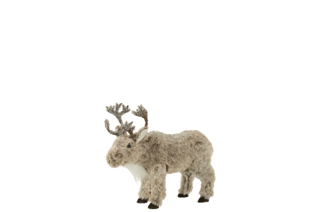 SALE % - Figurina Elk, Fibre sintetice, Gri, 26x26x23 cm