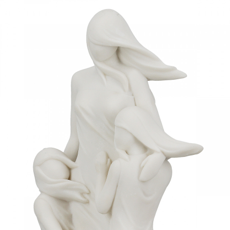 Figurină, Familie, Familie în vânt, Polirășină, albă, PU 2, L. 8,5 cm, L. 15 cm, H. 28,5 cm [2]