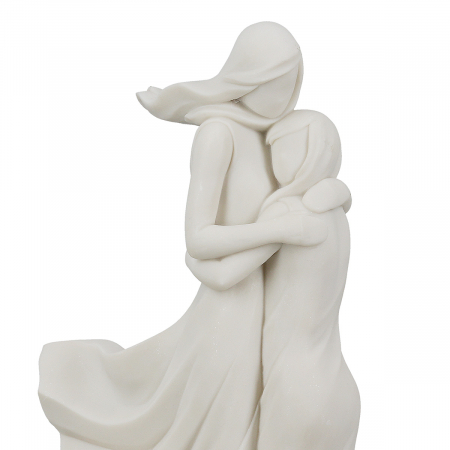 Figurină, Familie, Mama și fiica în vânt, Polirășină, albă, PU 2, L. 8,5 cm, L. 13 cm, H. 27 cm [3]