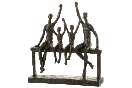SALE % - Figurina Family On Bench, Rasina, Maro, 30x9x34 cm