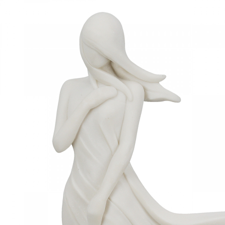 Figurină, Femeie, Fata în vânt, Polirășină, alb, PU 2, L. 115 cm, L. 26 cm, H. 7 cm [2]