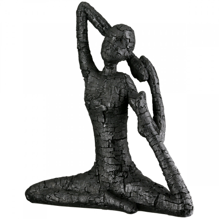 Figurină, Femeie, Motiv yoga, Rășină sintetică, negru, PU 3, Asortat de 3 ori, L. 11 cm, L. 17 cm, H 39 cm [3]