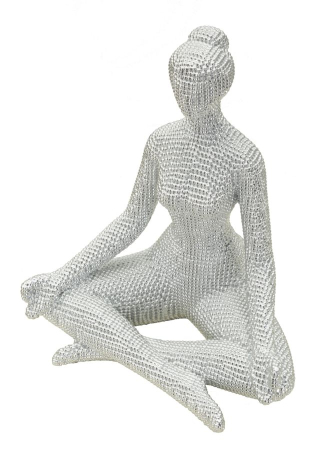 Figurina, Femeie yoga argintie 20,5x15,5x23 cm [2]