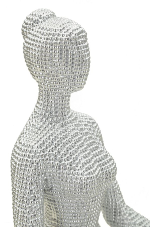 Figurina, Femeie yoga argintie 20,5x15,5x23 cm [1]