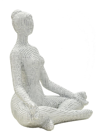 Figurina, Femeie yoga argintie 20,5x15,5x23 cm [3]