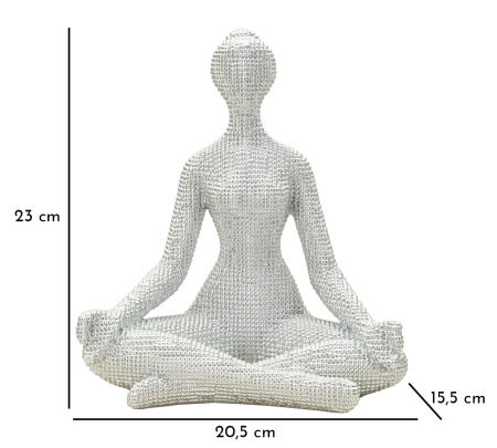Figurina, Femeie yoga argintie 20,5x15,5x23 cm [6]