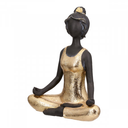 Oriental - Figurină, Femeie,  Yoga, Poly, auriu, PU 4, L. 7,5 cm, L. 16 cm, H. 20 cm