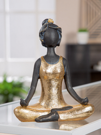 Figurină, Femeie,  Yoga, Poly, auriu, PU 4, L. 7,5 cm, L. 16 cm, H. 20 cm [2]