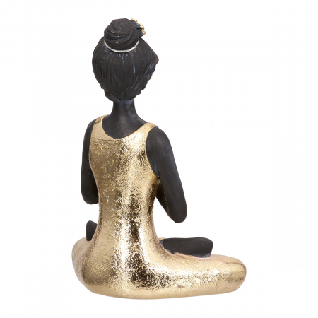 Figurină, Femeie,  Yoga, Poly, auriu, PU 6, L. 6,5 cm, L. 11 cm, H. 15,5 cm [1]