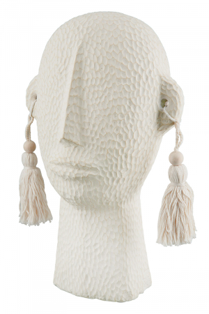 FIGURINE - Figurina Figure Face, Ciment, Alb, 10.5x15x23.5 cm