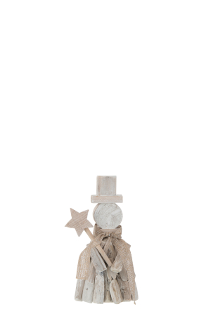 SALE % - Figurina Figure+Star Winter, Lemn, Alb, 13x5x22 cm