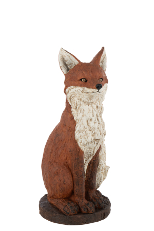 Figurina, Fox, baza din polirasina, maro ruginiu/alb [2]