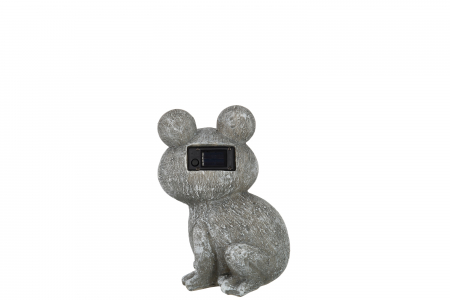 Figurina Frog Solar, Rasina, Gri, 17.5x15.5x22.5 cm [1]