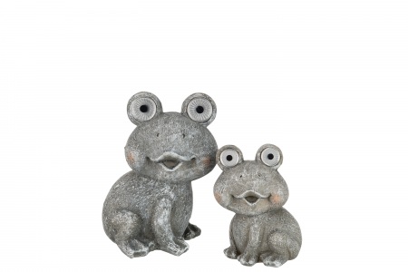 Figurina Frog Solar, Rasina, Gri, 17.5x15.5x22.5 cm [2]