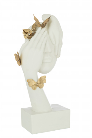 Figurină, GABRIELA, Fluture, Alb/Auriu [1]