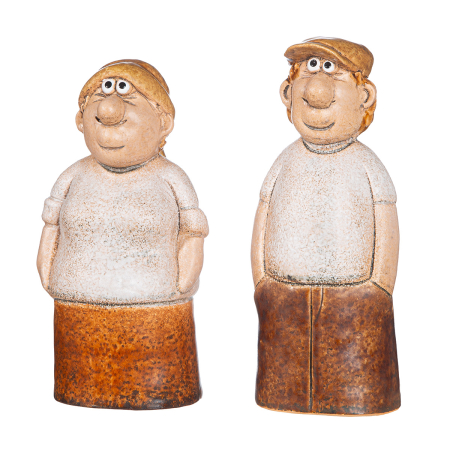 Figurina gard, „Frank & Franka”, motiv barbat, ceramica, maro, PU 4, 2 asortate, L. 6,5 cm, H 19 cm, A. 8 cm [3]