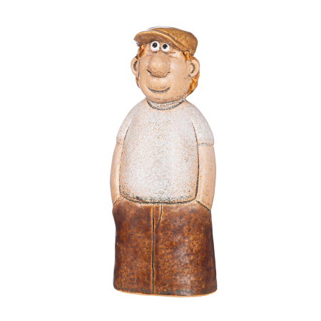 Figurina gard, „Frank & Franka”, motiv barbat, ceramica, maro, PU 4, 2 asortate, L. 6,5 cm, H 19 cm, A. 8 cm [1]