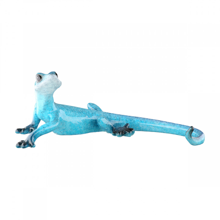 Figurină, Gecko, Eddie, Polyresin, albastru, PU 6, 2 buc. asortate, L. 18 cm, H. 6 cm [1]