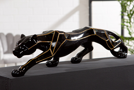 Animale - Figurină, Ghepard, Rășină sintetică, negru, PU 1, L. 12 cm, L. 75 cm, H 15 cm
