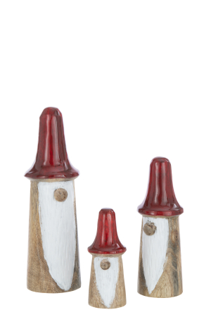 CRACIUN - Figurină, Gnom Natur, Set 3, Lemn