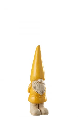 Decoratiuni terasa si gradina - Figurina Gnome de gradina, Outdoor Mgo, Galben, S, L 19| W 15| H 61 cm