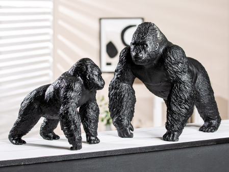 SALE % - Figurina gorilla, compozit, negru, 42x36x29 cm