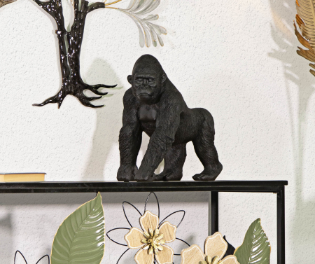 SALE % - Figurina Gorilla, Rasina, Negru, 37.5x35x21.5 cm