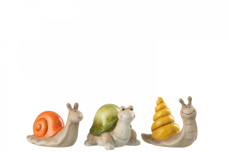 Decoratiuni terasa si gradina - Figurina Gradina, Snail&Turtle, Sortiment de 3, L 14.5| W 6.5| H 9.6 cm