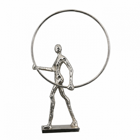 Sport - Figurina Gym aluminiu, argintiu, 34x55x10 cm