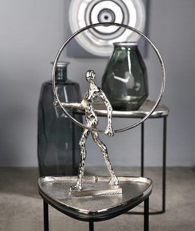 Figurina Gym aluminiu, argintiu, 34x55x10 cm [3]