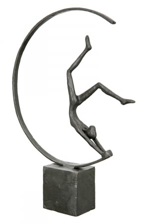 SALE % - Figurina Gymnast, Fier, Gri, 5x21x29 cm