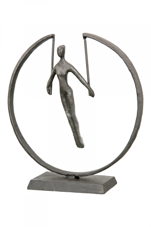 SALE % - Figurina Gymnast, Fier, Gri, 6x20x21 cm